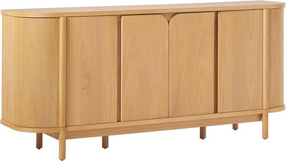 Walker Edison Ezra 70" Curved Sideboard Cabinet - Natural