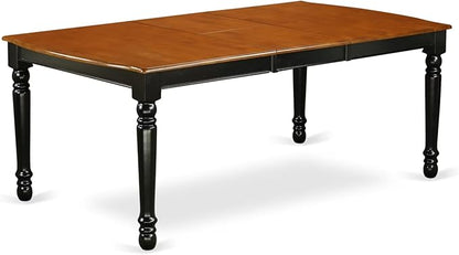 East West Furniture DOAN9-BCH-W 9 Piece Kitchen Table & Chairs Set Includes a Rectangle Dining Room Table with Butterfly Leaf and 8 Dining Chairs, 42x78 Inch, Black & Cherry