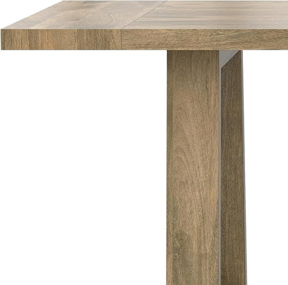 SIMPLIHOME Whitley Dining Table - 72 inch Wide Solid Mango Rectangular Kitchen Table with Trestle Base in Grey Wash, Modern Farmhouse Style for Dining Room or Family Room, Seats 6