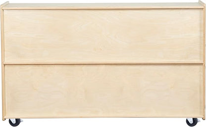 2 Shelf Montessori Horizontal Bookcase with Wheels (47" Width) |Bookshelf - Toy Storage Organizer, Arts, Crafts & Supplies Storage Unit for Home, Office, Classroom, Daycare