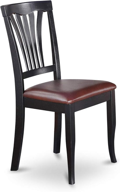 East West Furniture LGAV5-BCH-LC 5 Piece Kitchen Table Set Includes a Rectangle Dining Room Table with Butterfly Leaf and 4 Faux Leather Upholstered Chairs, 42x84 Inch, Black & Cherry