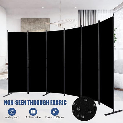 Room Divider and Folding Privacy Screens， 6 Panel Wide Room Divider Wall Screen for Room Separtition, Partition Room Dividers Fabric Panel Wall Dividers Freestanding for Office, Bedroom, Studio Dorm
