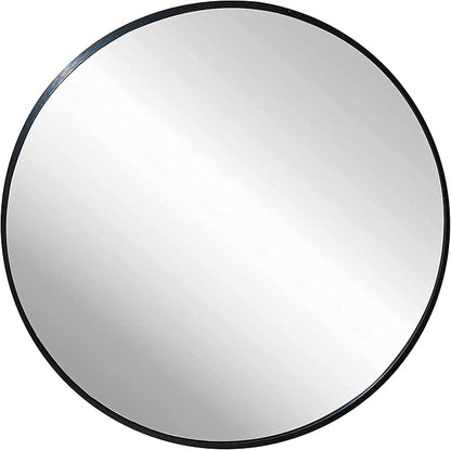 FrameWorks 20" Deluxe Contemporary Black Circular Aluminum Mirror