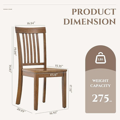 COLAMY Wooden Dining Chairs Set of 4, Spindle High Back Windsor Kitchen Side Chair, Farmhouse Dining Chairs for Kitchen and Dining Room, Light Brown