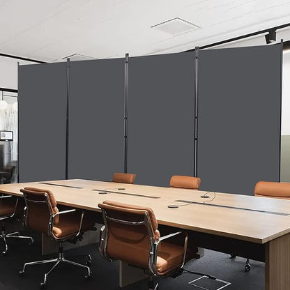 Room Divider, 4 Panel Folding Privacy Screens with Wider Support Feet, 6 Ft Portable Room Partition for Room Separator, 136" W X 71" H,Grey