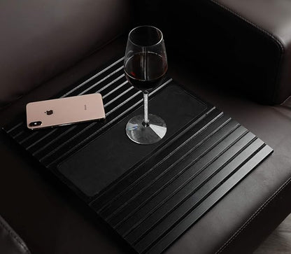 GEHE Sofa Arm Tray Table for Couch Flexible/Foldable Sofa Tray Couch arm Table Perfect for Drinks Snacks Remote Control or Phone Great arm Tray for Couch armrest (Black)