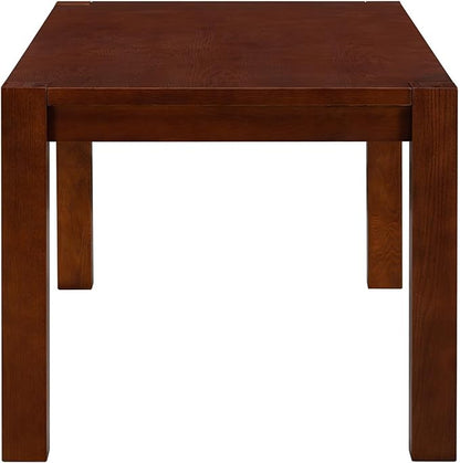 NTC Block 71 Inch Modern Farmhouse Dining Table, Rectangular Dinner Table for Dining Room, Living Room Furniture, Effortless Assembly, Dark Walnut