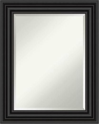 Amanti Art Black Bathroom Mirror for Over Sink, 30x24 Colonial Black Rectangle Vanity Mirror, Medium Traditional Frame, Hangs Horizonally and Vertically, Bathroom Wall Decor, Beveled Edge