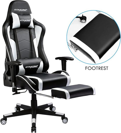 GTRACING Gaming Chair with Footrest Speakers Video Game Chair Bluetooth Music Heavy Duty Ergonomic Computer Office Desk Chair