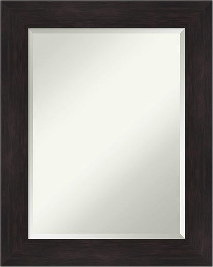 Amanti Art Brown Wall Mirror 30x24 Furniture Espresso Rectangle Bathroom Mirror for Wall Decor Living Room, Medium Casual Frame, Hangs Horizonally and Vertically, Bathroom Decor, Beveled Edge from WI