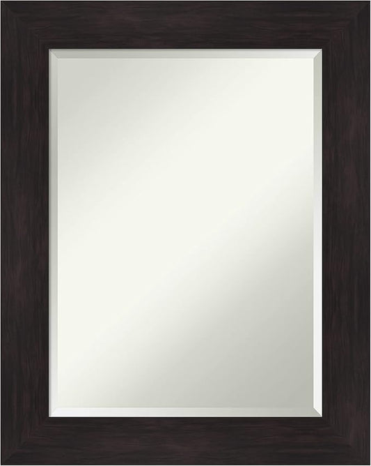 Amanti Art Brown Wall Mirror 30x24 Furniture Espresso Rectangle Bathroom Mirror for Wall Decor Living Room, Medium Casual Frame, Hangs Horizonally and Vertically, Bathroom Decor, Beveled Edge from WI
