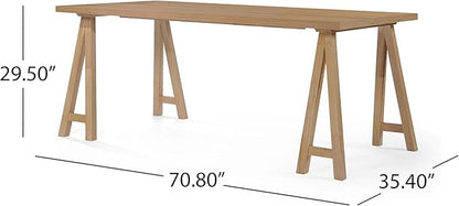 Christopher Knight Home Anthony Mid-Century Modern 7 Piece Dining Set, Dark Gray and Natural Oak