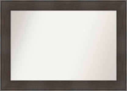 Amanti Art Bronze Bathroom Mirror for Over Sink, 28x40 William Mottled Bronze Narrow Rectangle Vanity Mirror, Large Casual Frame, Hangs Horizonally and Vertically, Bathroom Wall Decor, Non-Beveled