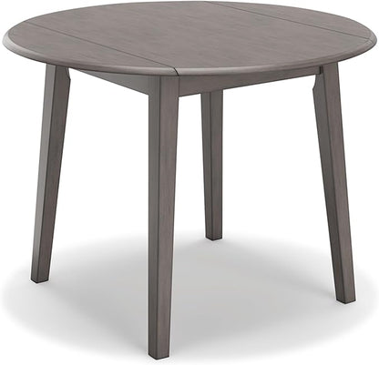 Signature Design by Ashley Shullden Casual Round Dining Small Drop Leaf Table, Seats up to 4, Gray