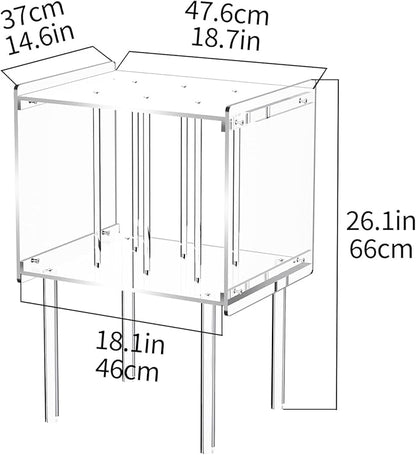 Acrylic Record Player Stand, with Vinyl Storage, Clear Acrylic Side Table (Clear)
