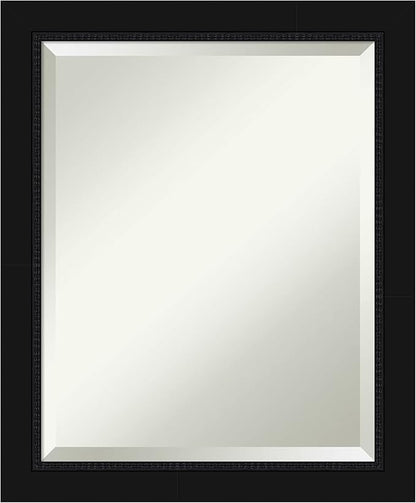 Amanti Art Black Bathroom Mirror for Over Sink, 23x19 Avon Black Rectangle Vanity Mirror, Small Casual Frame, Hangs Horizonally and Vertically, Bathroom Wall Decor, Beveled Edge