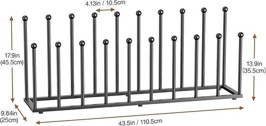 pickpiff Free Standing Shoe Racks - Black Metal Boot Rack Organizer Tall Boots for Dorm Room, Closet, Entryway, Bedroom, Patio Outdoor, Hallway, Black, Shoe Storage Fit for 10 Pairs