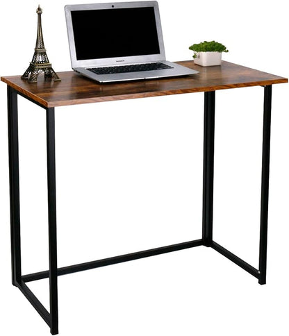 Leopard Outdoor Products Folding Computer Desk for Small Spaces, Space-Saving Home Office, Foldable Laptop Table, Writing Desk, Compact Study Reading Table (Rustic Brown)