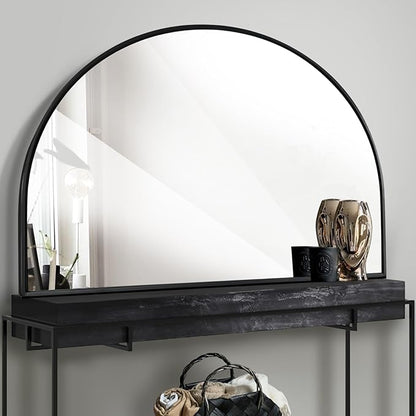 WAMIRRO Big Black Arched Mirror,48"X36"Large Farmhouse Bathroom Mantel Oversized Black Horizontal Wide Mirrors for Entryway/Living Room/Fireplace