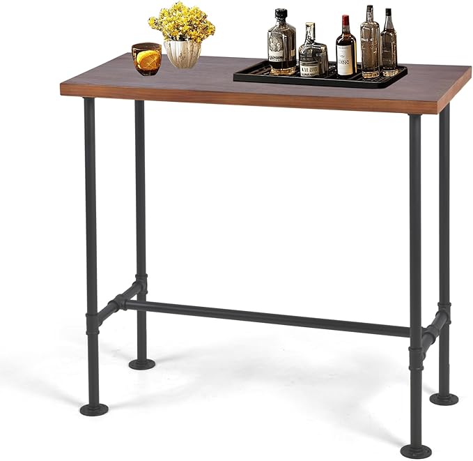 Rustic Dinner Table for Kitchen Dining Room 41.3inch Height Industrial Rectangle Bar Table Farmhouse Narrow Pub Table Vintage Display Stand in Hallway