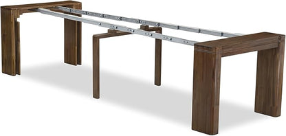 X12AS-0C8-27 - 14-Pc Dining Table Set contains an Extendable Rectangle Kitchen Table, 1 Coffee Table and 12 Polyester Fabric Dining Chairs, 39x120 Inch, Antique Walnut