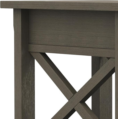 SIMPLIHOME Kitchener SOLID WOOD 14 inch Wide Rectangle Contemporary Narrow Side Table in Farmhouse Grey for the Living Room and Bedroom