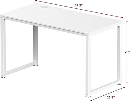 SHW 48-Inch Commercial-Grade Office Computer Desk, White