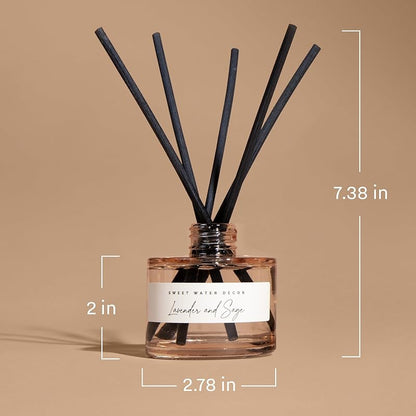 Sweet Water Decor Palo Santo Patchouli Reed Diffuser – Room Decor Aesthetic with Long-Lasting Premium Fragrance of Clove, Nutmeg, Cedarwood for 4 Months – Ideal for Aromatherapy and Home Decor