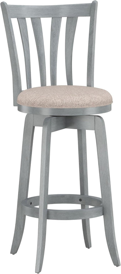 Hillsdale Furniture Savana Wood Bar Height Stool, 30" high, Blue Wire Brush
