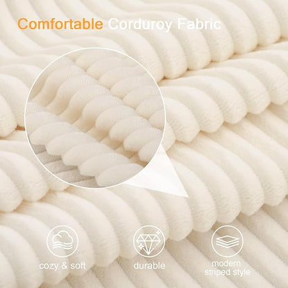 MeMoreCool Convertible Sofa Bed, Pull Out Loveseat Sleeper Sofa Beige, Small Boneless Cloud Couch Bed for Adults, Fold Out Foam Love Seat, Corduroy Folding Floor Couch for Bedroom
