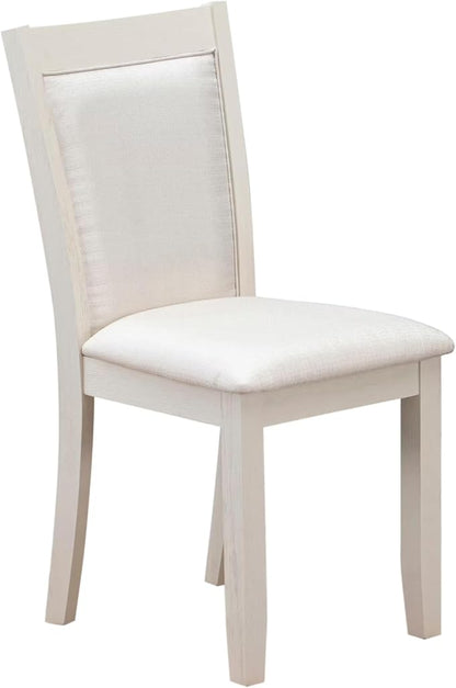 East West Furniture V027MZ001-9 9 Piece Modern Dining Table Set Includes a Rectangle Wooden Table with V-Legs and 8 Cream Linen Fabric Parsons Dining Chairs, 40x72 Inch, Multi-Color