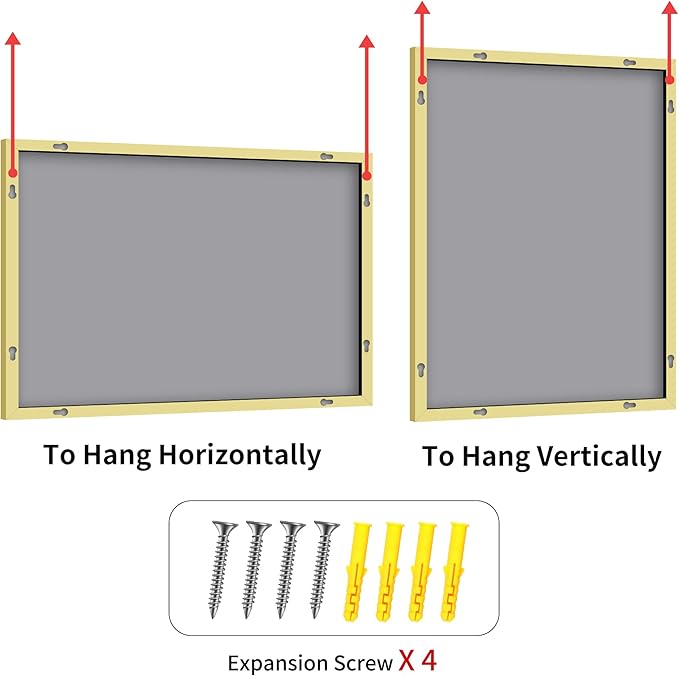 YIROMAN Bathroom Mirror 55"x36", Large Brushed Gold Bathroom Mirror for Over Sink with Aluminum Frame, Rectangular Vanity Mirror with Right Angle, Wall Mirror Hangs Horizontal or Vertical