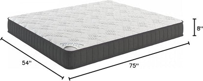 Ottomanson Full 9" Hybrid Mattress - Medium-Firm Support - Made in USA - Individually Pocketed Coils & CertiPUR-US Foam - Fiberglass-Free - Bed in a Box