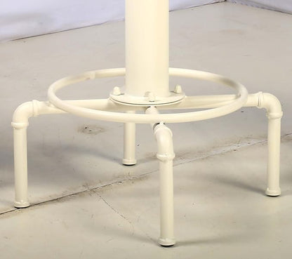 Topower Industrial Bar Table 31.5-41.3" Adjustable Pub Table Kitchen Dining Coffee Bistro Table (Antique White)