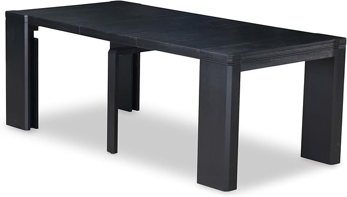 X12X2-0C6-30 14-pc Dining Table Set a Rectangular Kitchen Table with a coffee Table and 12 Wire Brushed Black Polyester Stackable Chair, 39x120 Inch, Wire Brushed Black