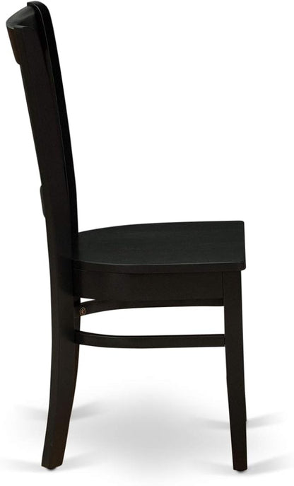 East West Furniture ANVA3-BLK-W 3 Piece Kitchen Table Set for Small Spaces Contains a Round Dining Room Table with Pedestal and 2 Dining Chairs, 36x36 Inch, Black