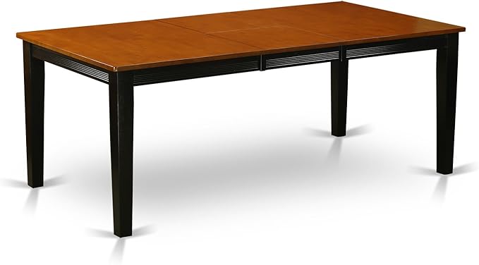 East West Furniture QUWE9-BCH-W 9 Piece Dining Room Table Set Includes a Rectangle Wooden Table with Butterfly Leaf and 8 Kitchen Dining Chairs, 40x78 Inch, Black & Cherry