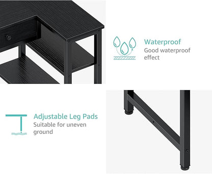 DLisiting Black Corner Desk for Small Space with Drawers, Reversible Gaming L Shaped Computer Desk with Storage Shelves for Kids Boys, Corner Work Study PC Desks for Bedroom