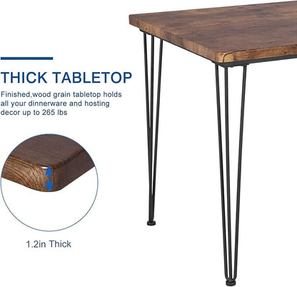 VECELO 3-Piece Dining Room Kitchen Table and Pu Cushion Chair Sets for Small Space