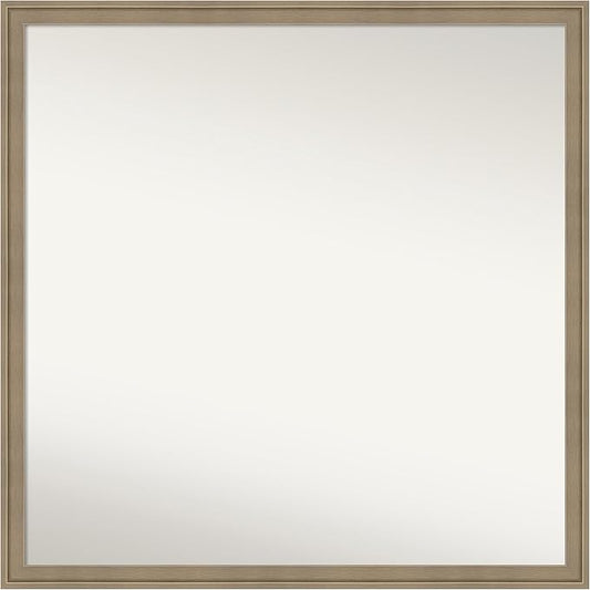 Amanti Art Grey Bathroom Mirror for Over Sink, 28x28 Florence Grey Square Vanity Mirror, Large Casual Frame, Hangs Horizonally and Vertically, Bathroom Wall Decor, Non-Beveled Edge from WI, USA