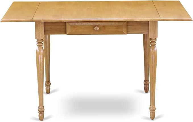 East West Furniture MZAN3-OAK-W 3 Piece Dining Table Set for Small Spaces Contains a Rectangle Dining Room Table with Dropleaf and 2 Wood Seat Chairs, 36x54 Inch, Oak