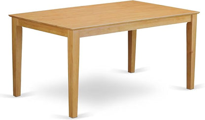 East West Furniture CAEN5-OAK-07 5 Piece Modern Dining Table Set Includes a Rectangle Wooden Table and 4 Limelight Linen Fabric Upholstered Parson Chairs, 36x60 Inch, Oak