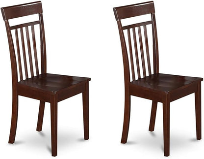 East West Furniture ANCA3-MAH-W 3 Piece Dining Table Set for Small Spaces Contains a Round Kitchen Table with Pedestal and 2 Dining Room Chairs, 36x36 Inch, Mahogany