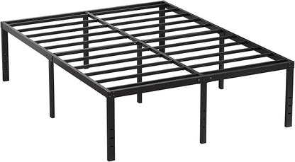 EMODA 20 Inch Queen Bed Frame No Box Spring Needed Heavy Duty Metal Tall Platform Bed Frame Queen Size with Large Storage Space, Easy Assembly, Black