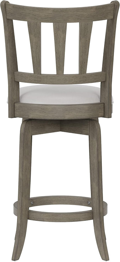 Hillsdale Presque Isle 26" Wood Swivel Counter Height Stool, Aged Gray