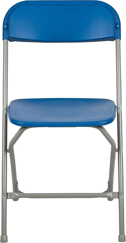 Flash Furniture Hercules Series Plastic Folding Chair - Blue - 4 Pack 650LB Weight Capacity Comfortable Event Chair-Lightweight Folding Chair
