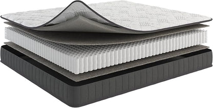 Ottomanson Full 9" Hybrid Mattress - Rock Hard Feel - Made in USA - Individually Pocketed Coils & CertiPUR-US Foam - Fiberglass-Free - Bed in a Box