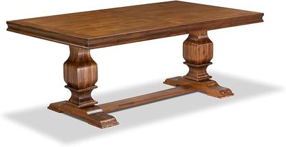 NKSI7-AWA-04 7-Piece Modern Dining Table Set Includes a Kitchen Table and 6 Light Tan Linen Fabric Dining Room Chairs with Button Tufted Back - Antique Walnut Finish