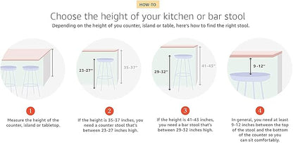 AC Pacific Contemporary Adjustable Swivel Kitchen Bar Stool Chair with Cushion and Armrest, 24"-33", White ACBS15 Daisy White Square