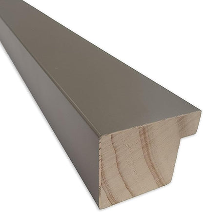 Amanti Art Grey Wall Mirror 25x31 Edwin Clay Grey Rectangle Bathroom Mirror for Wall Decor Living Room, Large Casual Wood Frame, Hangs Horizonally and Vertically, Bathroom Decor, Beveled Edge from WI